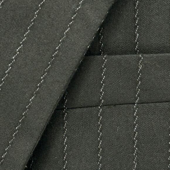 Y2K Sisley Black Pinstripe Two-Button Minimalist Blazer Jacket - Picture 2 of 7